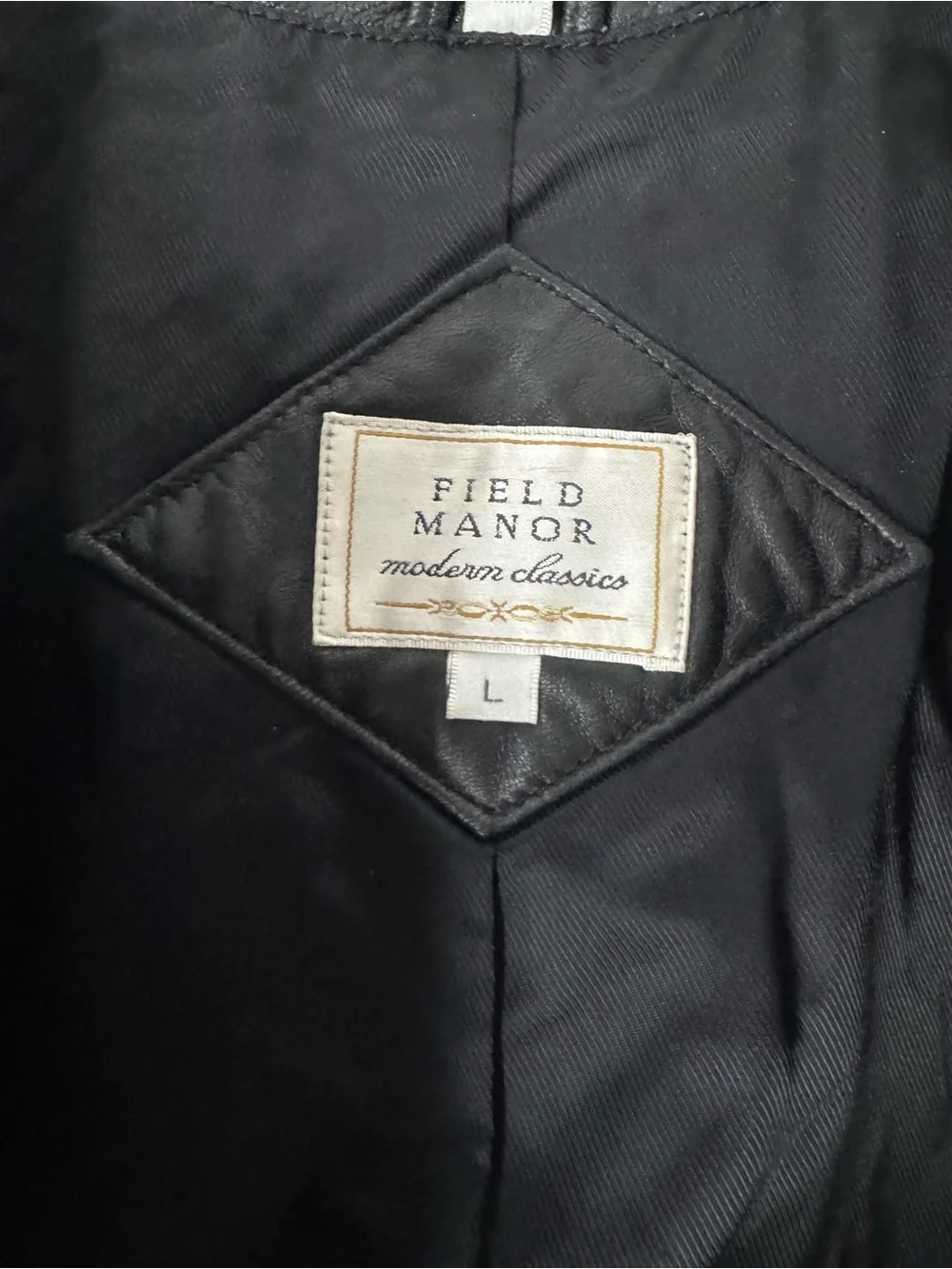 Vintage Field Manor Women's Black Leather Zip-Front Jacket
